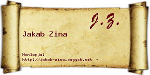 Jakab Zina névjegykártya